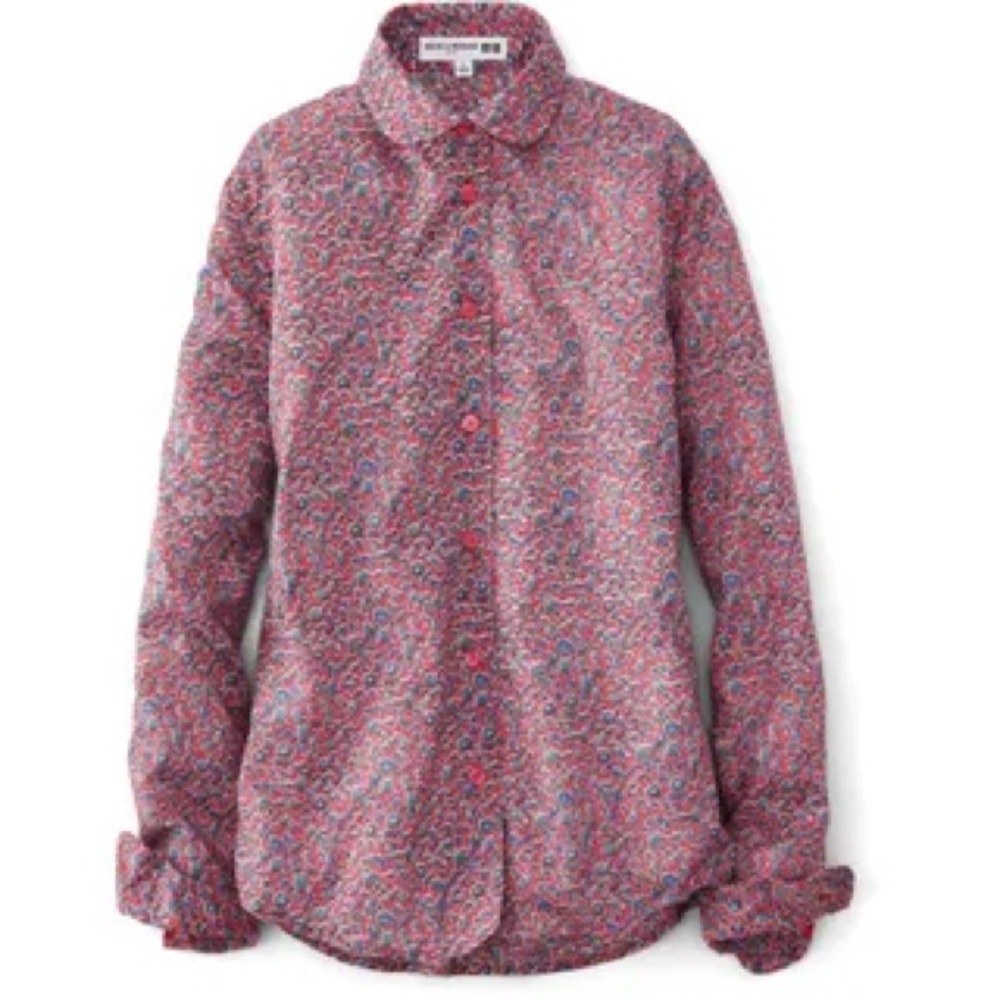 Ines De La Fressange Paris Pink and Blue Floral Shirt